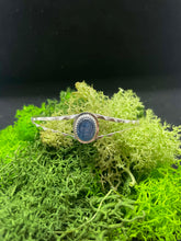 Load image into Gallery viewer, Small Diamond Single Split Cuff Bracelet w 8X10 Blue Kyanite